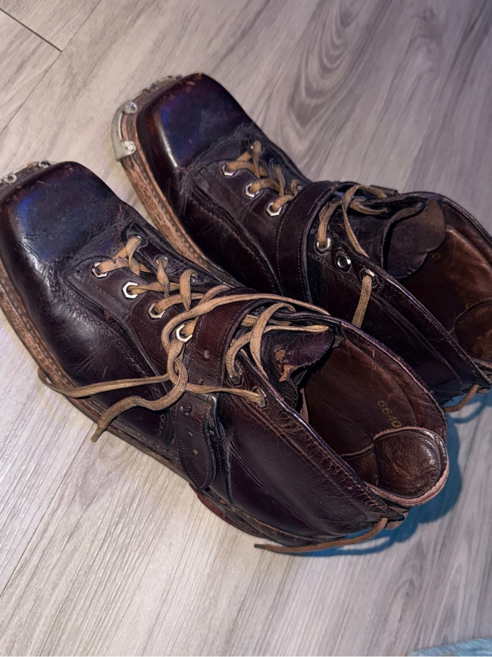 Men's Dark Brown Leather Lace-Up Work Boots
